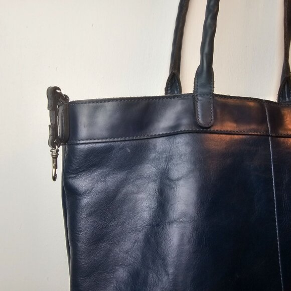 Patricia Nash Mallory Leather Tote Caribbean Blue, "Vintage Leather", NWT - Picture 6 of 12